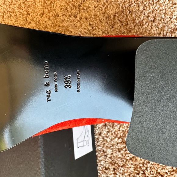 Rag & Bone New Willow Stud Boot in beautiful red suede. - Picture 5 of 9